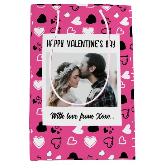 Fijne Valentijnsdag met liefde Medium Cadeauzakje (Voorkant)