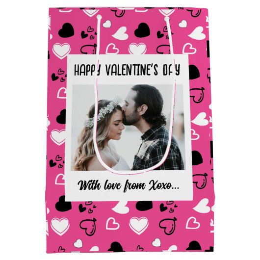 Fijne Valentijnsdag met liefde Medium Cadeauzakje (Achterkant)