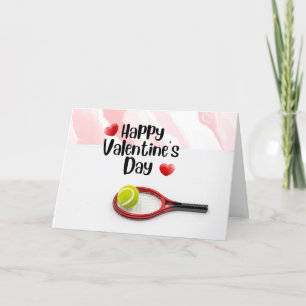 Fijne Valentijnsdag met liefdesrode harten Tennis Feestdagen Kaart