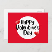 Fijne Valentijnsdag met liefdesrood hart Briefkaart (Voorkant / Achterkant)