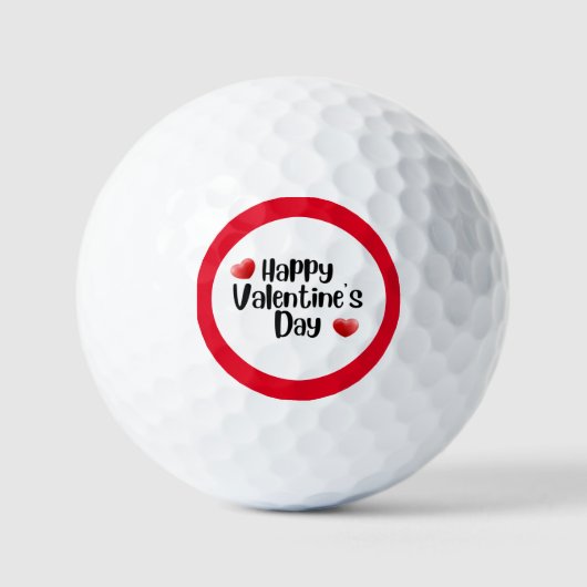 Fijne Valentijnsdag met liefdesrood hart Golfballen (Voorkant)
