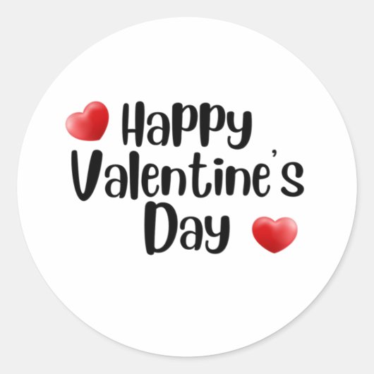 Fijne Valentijnsdag met liefdesrood hart Ronde Sticker (Voorkant)