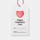 Fijne Valentijnsdag met roze hart Cadeaulabel (Voorkant)