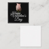 Fijne Valentijnsdag met roze roze roos Notitiekaartje (Voorkant / Achterkant)