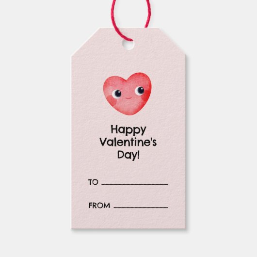 Fijne Valentijnsdag met schattig baby hart Cadeaulabel (Voorkant)