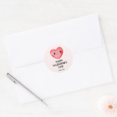 Fijne Valentijnsdag met schattig baby hart Ronde Sticker (Envelop)