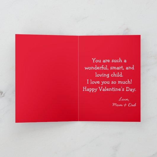 Fijne Valentijnsdag, mijn kind Kaart (Binnen)