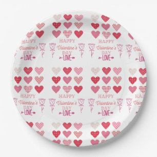 Fijne valentijnsdag mijn liefde papieren bordje