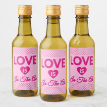 Fijne Valentijnsdag Mini Wine Label set