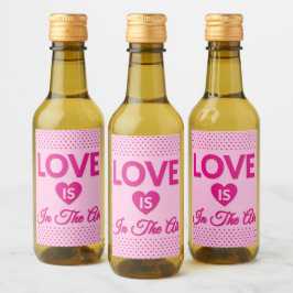 Fijne Valentijnsdag Mini Wine Label set Wijn Etiket