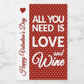 Fijne Valentijnsdag Mini Wine Label set Wijn Etiket (Enkel label)