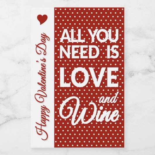 Fijne Valentijnsdag Mini Wine Label set Wijn Etiket (Enkel label)