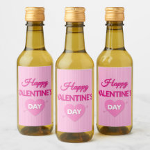 Fijne Valentijnsdag Mini Wine Label set