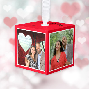 Fijne Valentijnsdag Moderne Rode 4 Foto Aandenken Decoratie