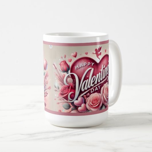Fijne Valentijnsdag Mok! Koffiemok (Voorkant rechts)