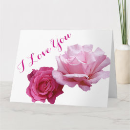 Fijne Valentijnsdag mooie roze rozen romantische l Kaart