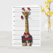 Fijne Valentijnsdag Mugshot Schuldig Giraffe Grapp Kaart (Gele Bloem)