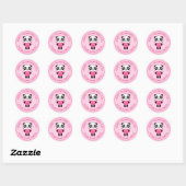 Fijne Valentijnsdag naam schattige panda hart roze Ronde Sticker (Vel)