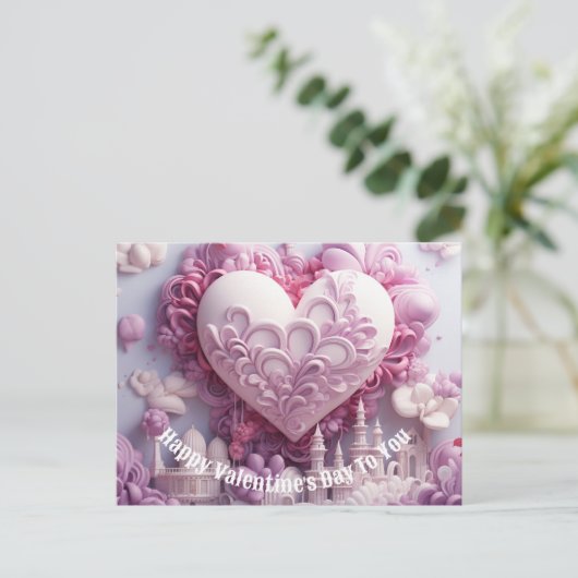 Fijne Valentijnsdag Naar jou vakantiekaart Feestdagenkaart (Staand voorkant)