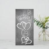 Fijne Valentijnsdag op een krijtbord (Staand voorkant)