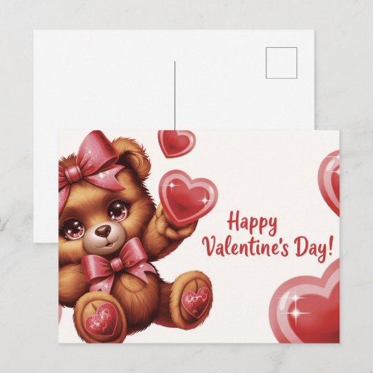 Fijne Valentijnsdag Ourson -6 Briefkaart (Voorkant / Achterkant)
