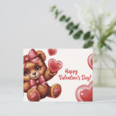 Fijne Valentijnsdag Ourson -6 Briefkaart (Staand voorkant)