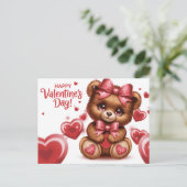 Fijne Valentijnsdag Ourson -8 Briefkaart (Staand voorkant)