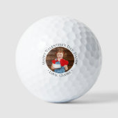Fijne Valentijnsdag Papa Aangepaste Foto Golfbal Golfballen (Voorkant)