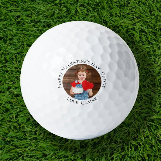Fijne Valentijnsdag Papa Aangepaste Foto Golfbal Golfballen