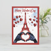 Fijne Valentijnsdag Parijs Feestdagenkaart (Staand voorkant)