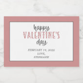 Fijne Valentijnsdag persoonlijk Sparkling Wijnetiket (Enkel label)