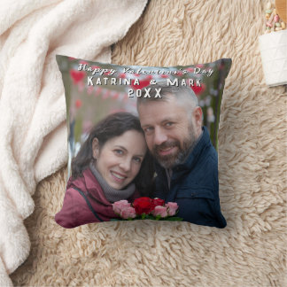 Fijne Valentijnsdag Persoonlijke Foto & Namen Kussen
