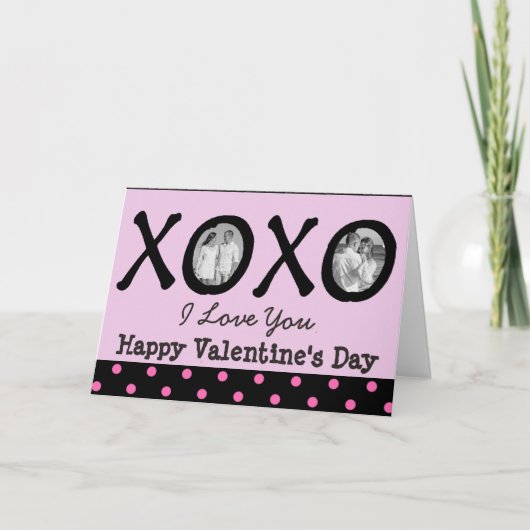 Fijne Valentijnsdag persoonlijke kaart met foto (Voorkant)