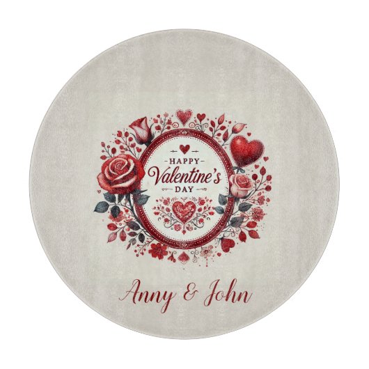 Fijne Valentijnsdag Persoonlijke Snijplank (Voorkant)
