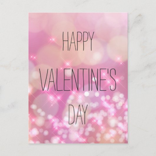 Fijne Valentijnsdag - Pink Sparkles Briefkaart (Voorkant)