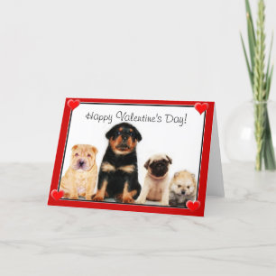 Fijne Valentijnsdag puppies Feestdagen Kaart