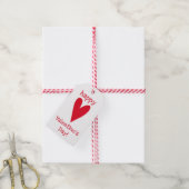Fijne Valentijnsdag! Red Heart Cadeaulabel (Met Touw)