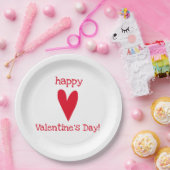 Fijne Valentijnsdag! Red Heart Papieren Bordje (Feest)