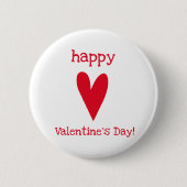 Fijne Valentijnsdag! Red Heart Ronde Button 5,7 Cm (Voorkant)