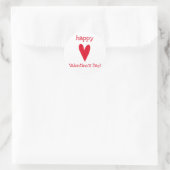 Fijne Valentijnsdag! Red Heart Ronde Sticker (Tas)