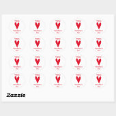 Fijne Valentijnsdag! Red Heart Ronde Sticker (Vel)