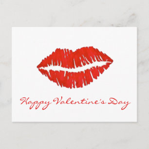 Fijne Valentijnsdag Red Lips Lipstick Kiss Love Feestdagenkaart