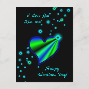 Fijne Valentijnsdag - Regenbooghart met sterren Feestdagenkaart