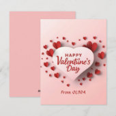 Fijne Valentijnsdag Rode Hart Liefde Feestdagenkaart (Voorkant / Achterkant)