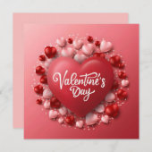 Fijne Valentijnsdag Rode Hart Liefde Feestdagenkaart (Voorkant / Achterkant)