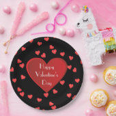 Fijne Valentijnsdag Rode Hart Papieren Bord (Feest)