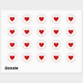 Fijne Valentijnsdag Rode Hart Ronde Sticker (Vel)