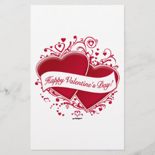 Fijne Valentijnsdag! Rode harten Briefpapier