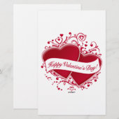 Fijne Valentijnsdag! Rode harten Briefpapier (Voorkant / Achterkant)