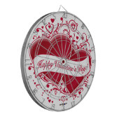 Fijne Valentijnsdag! Rode harten Dartbord (Voorkant Links)